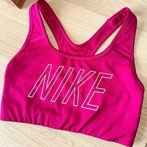 Hot pink Nike sports bra